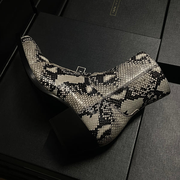 Grey 2024 snakeskin boots