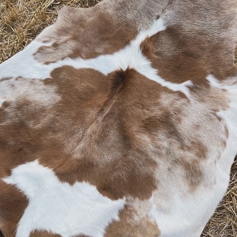 Natural Cowhide Leather Rug (60in x 57in)