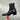 Luca 40mm Side Zip Boots - Black Croc-Effect Leather