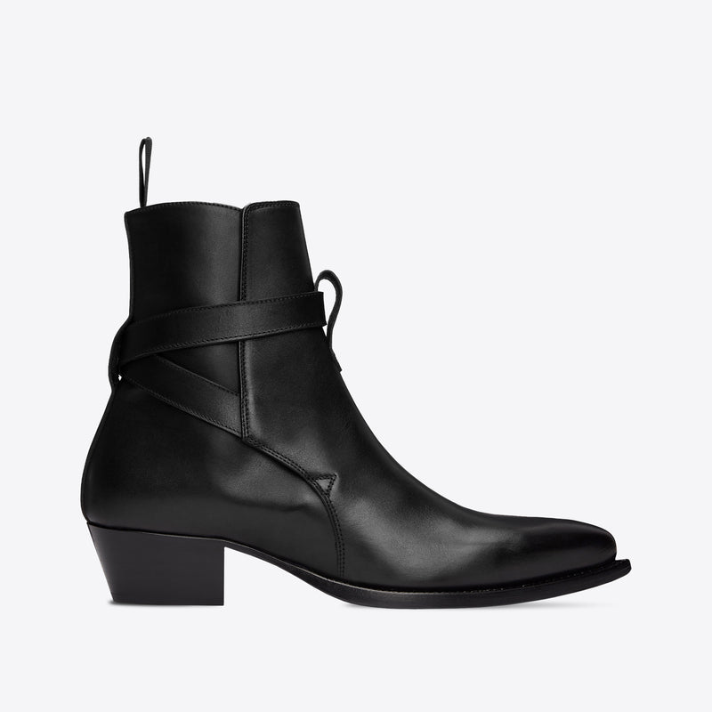 Diego 45mm Western Jodhpur Boot - Black Leather