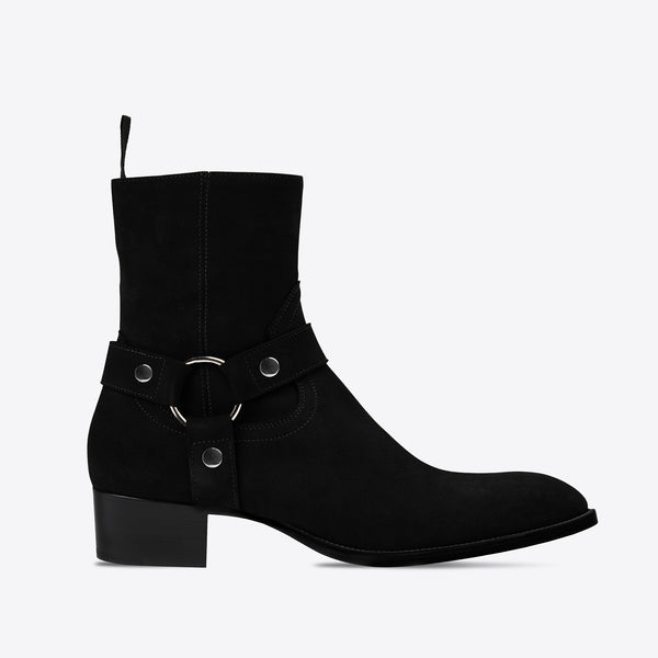 Luca 40mm Side Zip Boot - Black Python-Effect Leather – FROMTHEFIRST