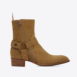 Enzo 40mm Harness Zip Boot – Ockerfarbenes Wildleder