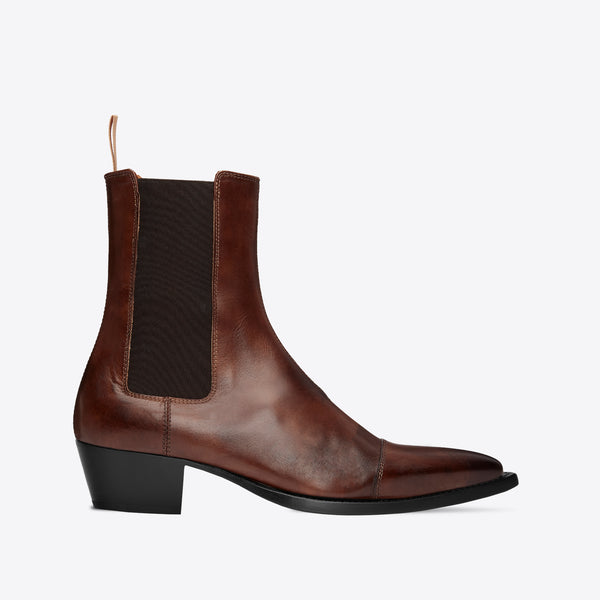 Paolo 45mm Chelsea Boot - Brown Hand-Dyed Leather