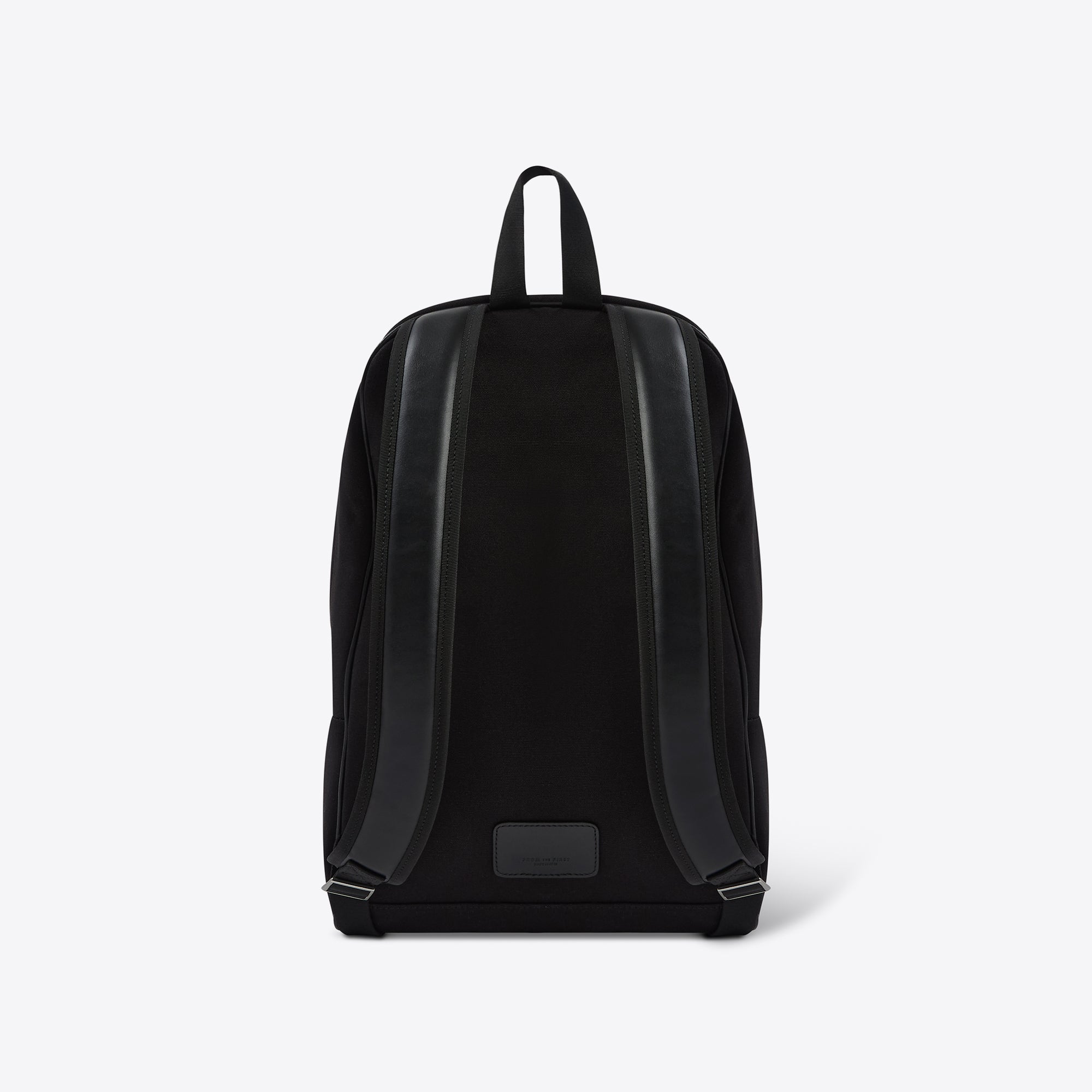 douglas black canvas backpack with faux leather Signature Backpack