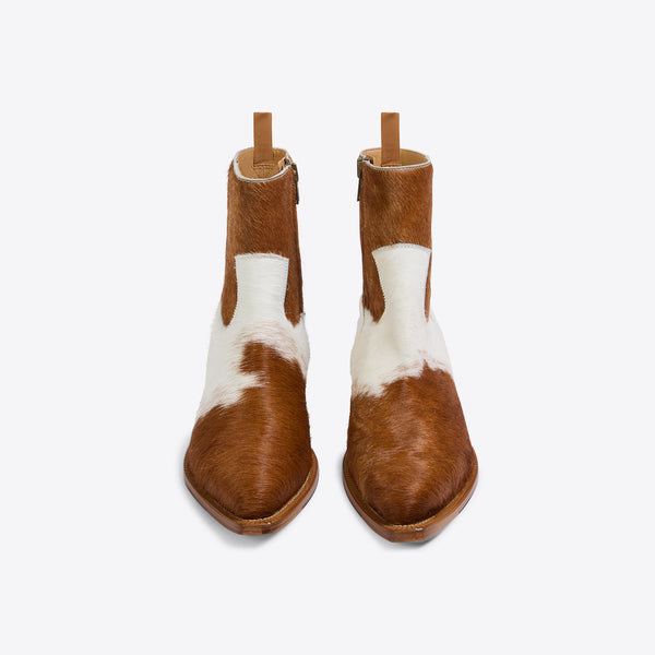 Diego 45mm Side Zip Western Boots - Cowhide Leather