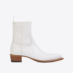 Diego 45mm Embroidered Toe Western Boot - Off-White Leather