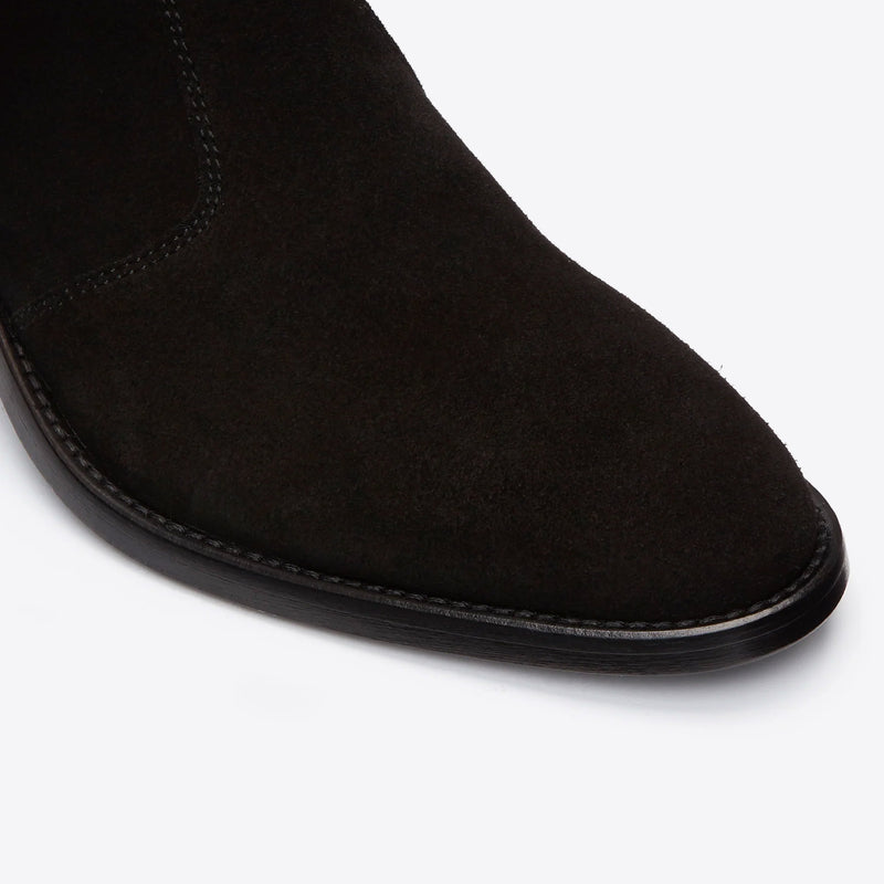 Womens Elisa 40mm Harness Zip Boot - Black Suede