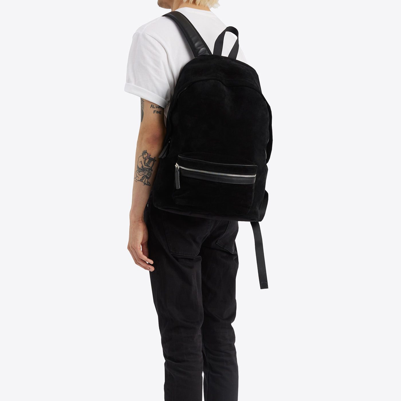 Black suede rucksack clearance