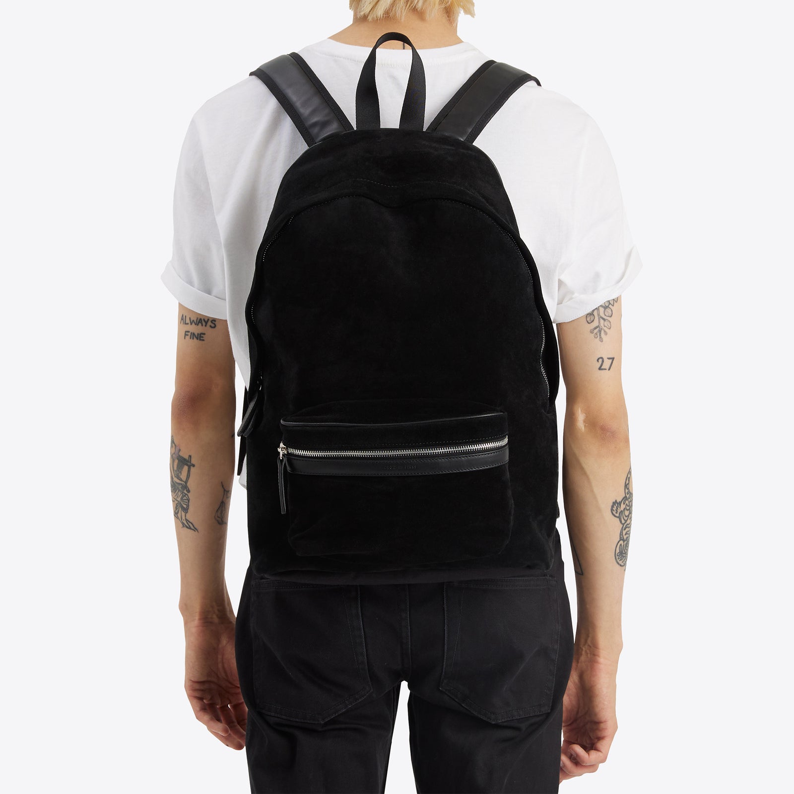 Signature Backpack Black Suede FROMTHEFIRST