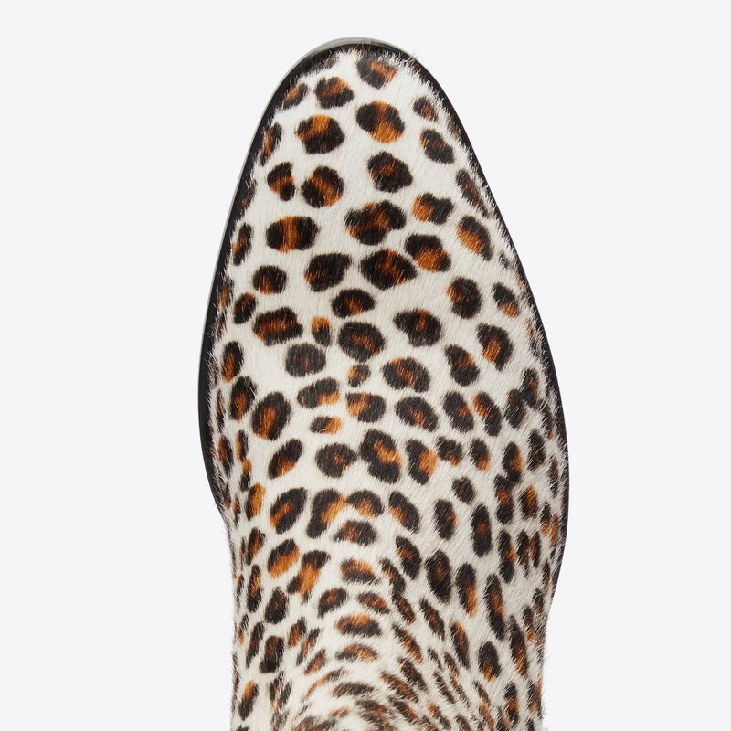 Stefano 40mm Short Chelsea Boot - Leopard Print Pony Hair