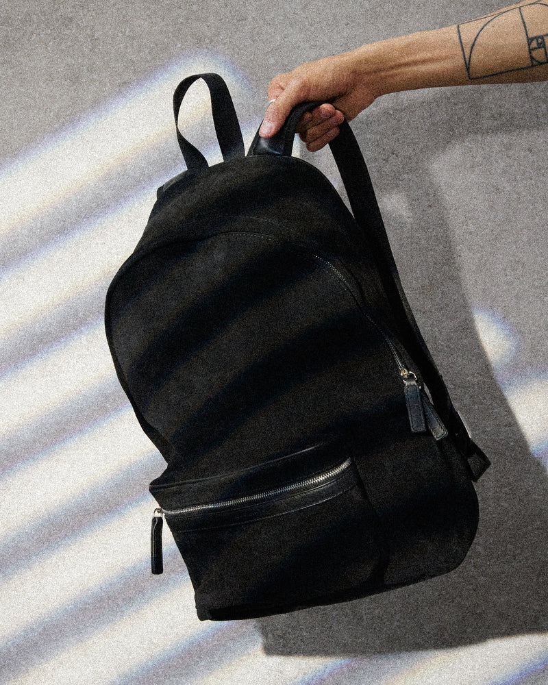 Signature Backpack - Black Suede