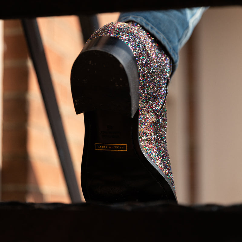 Luca 40mm Side Zip Boot - Rainbow Glitter