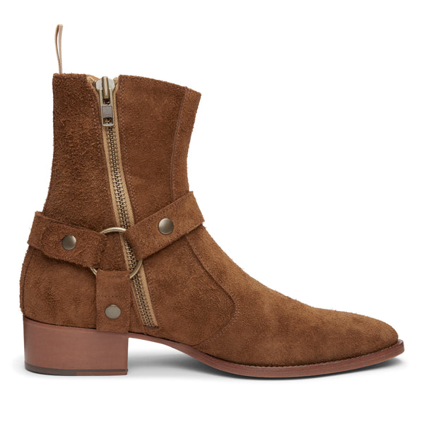 Enzo 40mm Harness Zip Boot - Nut Suede
