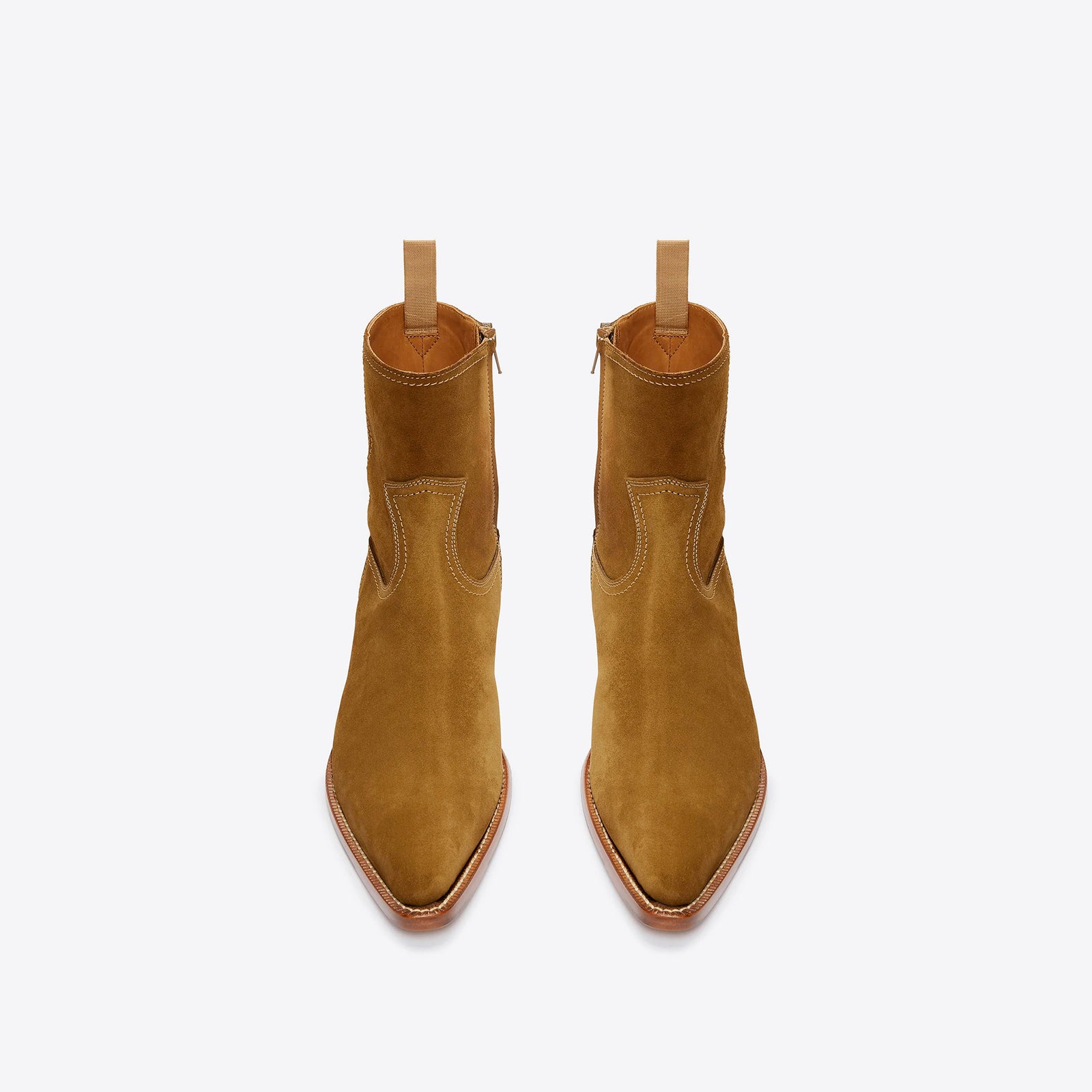 Diego 45mm Side Zip Western Boot Ochre Suede FROMTHEFIRST