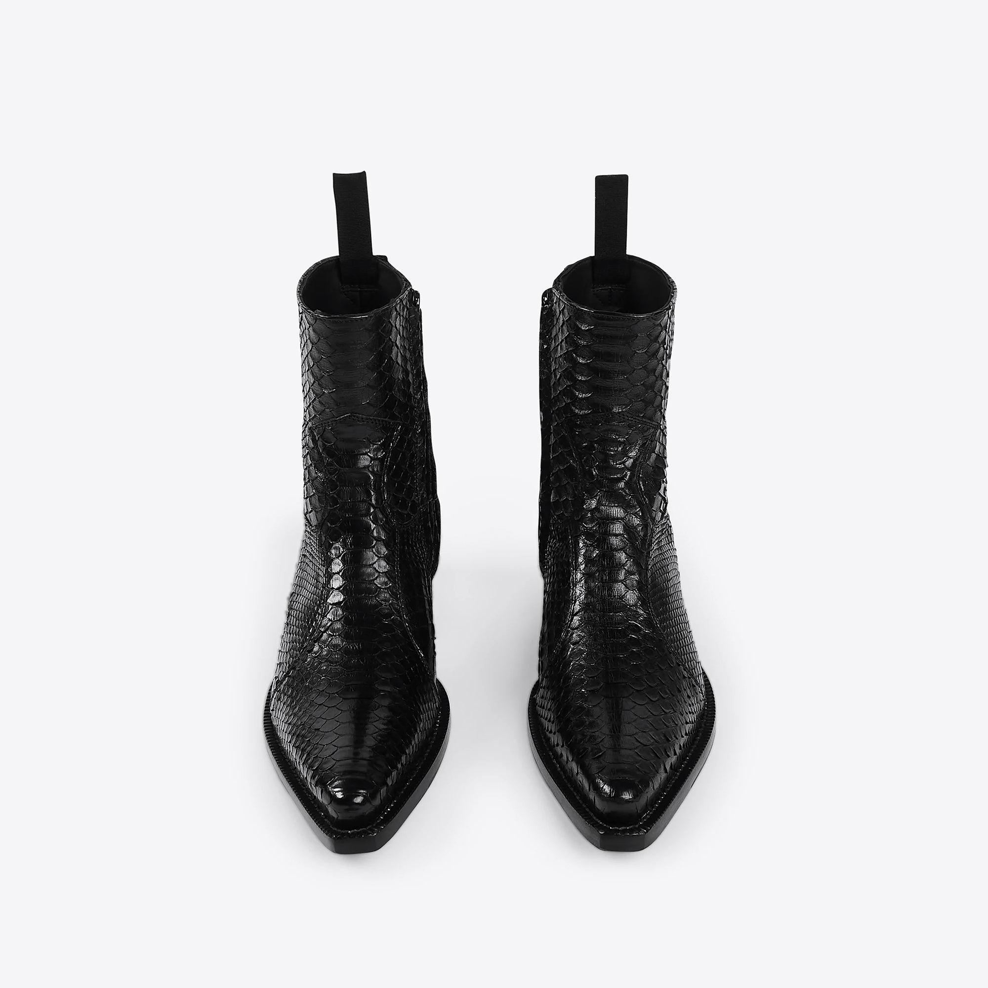 Diego 45mm Side Zip Western Boots - Black Real Python – FROMTHEFIRST