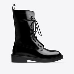 Lorenzo Combat Boot - Black Hi-Shine Leather