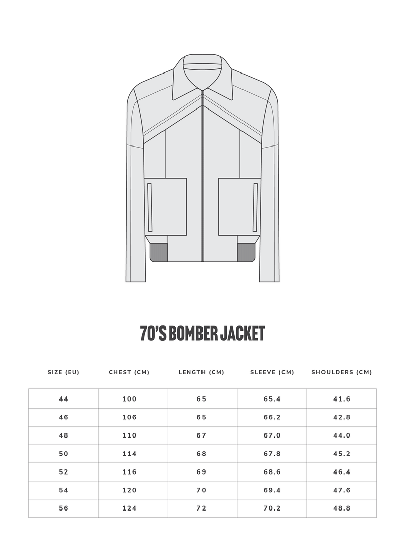 70s Lambskin Bomber Jacket - Black Leather