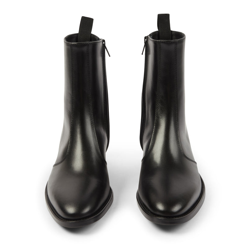 Womens Lucia 40mm (Concealed) Side Zip Boot - Black Leather