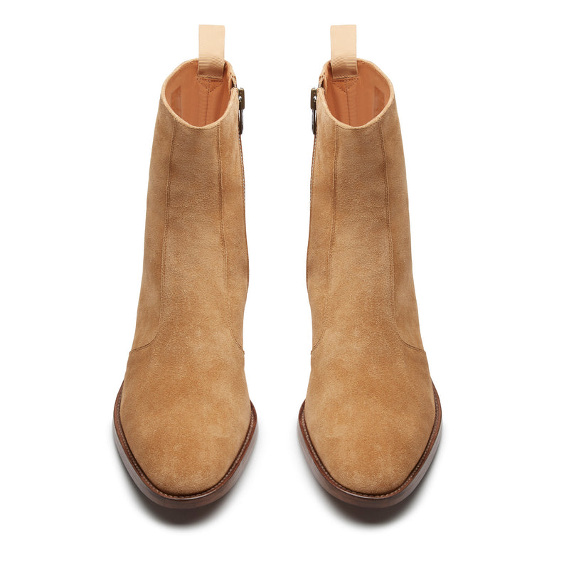 Luca 40mm Side Zip Boot - Lion Suede