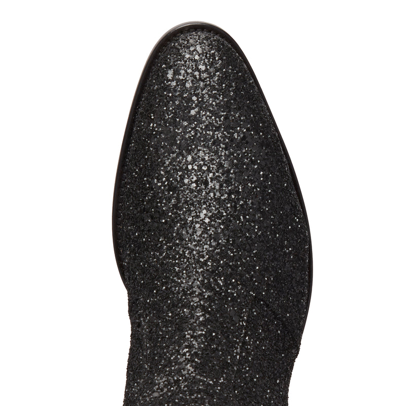 Luca 40mm Side Zip Boot - Black Glitter