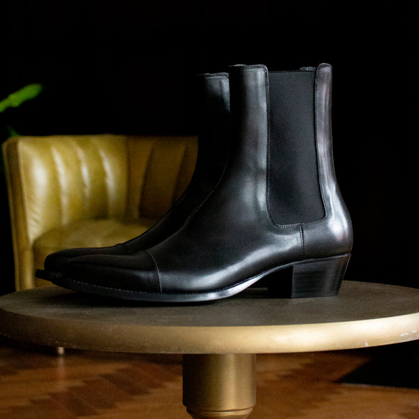 Paolo 45mm Chelsea Boot - Black Leather